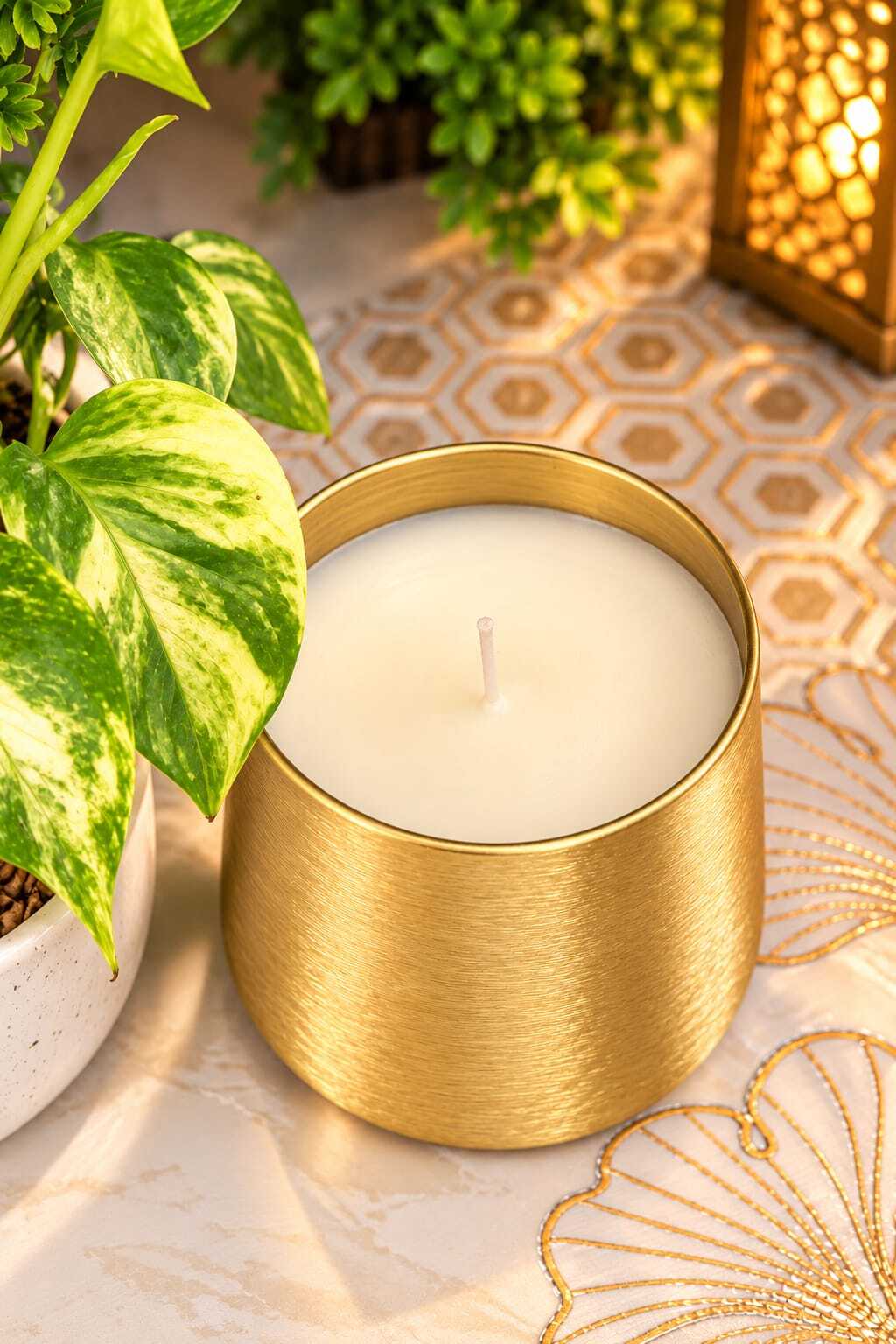 Golden Metal Luxe Jar Candle - View 1
